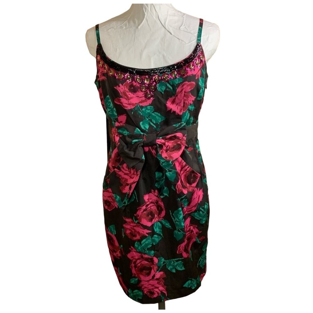 Y2K Forever Twenty One Mini Dress Womens M VTG Floral Rose Coquette Feminine 90s
